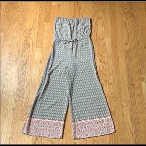 VICI Printed Strapless Jumpsuit